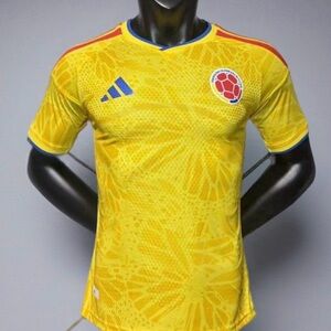Adidas Yellow Men's Jersey with Blue Accents